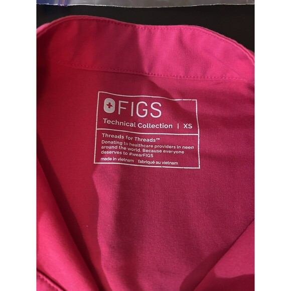 Figs Rafaela Scrub Top Women Size XS Pink Technical Collection Pockets - Picture 6 of 9